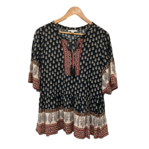 BEACHLUNCHLOUNGE small boho blouse cottagecore lagenlook peasant - Picture 1 of 12